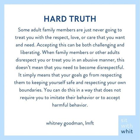 Dealing With Disrespectful People, Quotes About Boundaries Families, Disrespectful Family, Personal Boundaries Quotes, Whitney Goodman, Family Betrayal Quotes, Respectful Communication, Go No Contact, Emotionally Immature