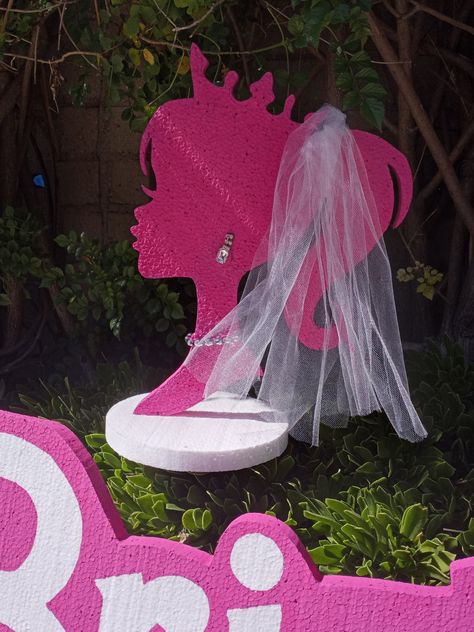 Barbie Bachelorette Party Backdrop, Barbie Bridal Shower Invitations, Barbie Engagement Party, Bride Barbie Bachelorette, Barbie Found Her Ken Bachelorette, Barbie Theme Bridal Party, Bridal Shower Barbie Theme, Bachelorette Centerpieces, Barbie Themed Wedding