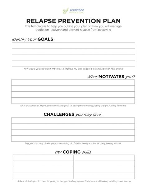 Relapse Prevention Plan, Coping Skills Worksheets, Relapse Prevention, Motivational Interviewing, Therapy Worksheets, Educational Worksheets, Plan Template, Worksheet Template, Coping Skills