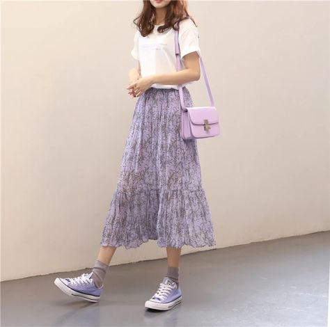 Rok Outfit, Long Skirt Fashion, Korean Outfit Street Styles, Long Skirt Outfits, Korean Casual Outfits, Your Gorgeous, Korean Girl Fashion, Korean Fashion Trends, Teen Fashion Outfits