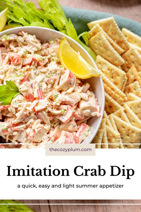 Crab Salad Dip Recipe, Crab Salad With Cream Cheese, Cold Crab Salad, Seafood Salad Dip, Crab Salad Dip, Cream Cheese Crab Dip, Crab Dip Recipe Easy, Summer Party Dips Cold, Imitated Crab Dip