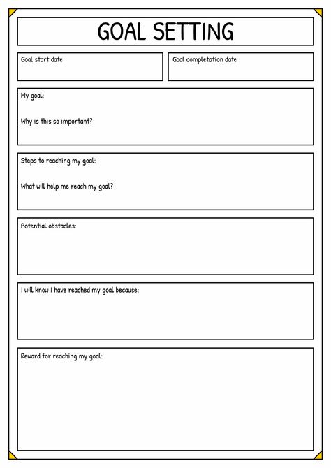 Therapy Goal Setting Worksheet Goals Therapy Activity, Goal Setting Counseling Activities, Weekly Goal Setting Worksheet, Goal Setting Therapy Activities, Goals Setting Worksheet, Simple Goal Setting Worksheet, Therapy Goals Worksheet, Goal Setting Worksheet For Kids, Goal Setting Activities For Teens