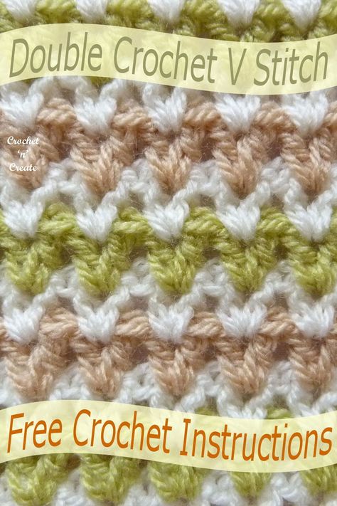 Free double crochet v-stitch tutorial, use for blankets, throws, bags, table mats and many more projects. #crochet #crochetstitches #freecrochettutorials #crochetblankets Free Printable Crochet Patterns, V Stitch Crochet Blanket, Linen Stitch Blanket, Crochet Reference, Crochet V Stitch, Crochet Baby Romper, V Stitch Crochet, Crochet Ripple Pattern, Crochet Blanket Pattern Easy