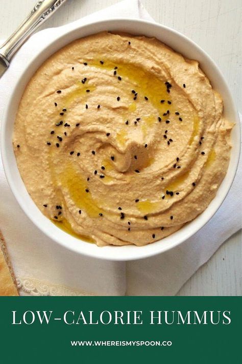 Low-calorie hummus with garlic and tahini! Despite its being low-fat, it is the best hummus recipe I've ever tasted. #whereismyspoon #lowcaloriehummus #lowfathummus #hummusrecipe #healthyhummus #creamyhummus #besthummus #BestDietPlanToLoseWeightFast Low Calorie Hummus Recipe, Low Fat Hummus Recipe, Uni Recipes, Dessert Hummus Recipe, Recipe Low Calorie, Hummus Toast, Apartment Recipes, The Best Hummus, Best Hummus Recipe