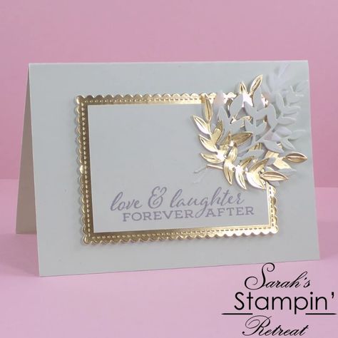 Stamp In Up Wedding Cards, Wedding Cards Handmade Stampin Up Ideas, Stampin Up Elegant Borders Dies, Handmade Wedding Cards Ideas Simple, Wedding Shower Cards Handmade, Wedding Cards Handmade Simple, Bridal Shower Cards Handmade Diy, Stampin Up Wedding Cards Ideas, Handmade Wedding Cards Ideas