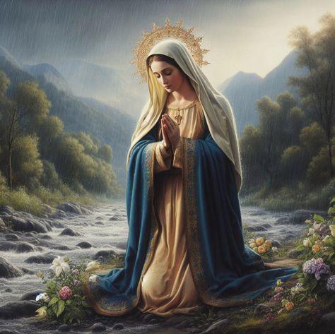 Mother Mary Pictures, Blessed Mother Statue, Virgin Mary Art, Mother Mary Images, Catholic Pictures, Blessed Mary, Virgin Mary Statue, Jesus Christ Artwork, Religious Pictures