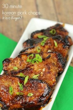 Korean Pork Chops – an easy and delicious dinner recipe that’s ready in under 30 minutes Korean Pork Chops, Boneless Pork Chop Recipes, Korean Pork, Pork Chop Recipes Crockpot, Easy Pork Chops, Recipes Pork, Easy Pork Chop Recipes, Pork Chop Recipes Baked, Grilled Pork Chops