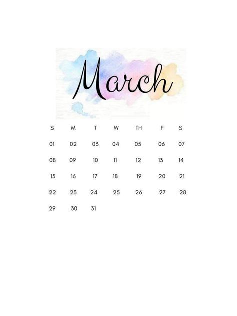 March Calendar, Birthday Background Design, Watercolor Calendar, Calendar Background, Instagram Symbols, Kids Background, Cute Images With Quotes, School Calendar, 2021 Calendar