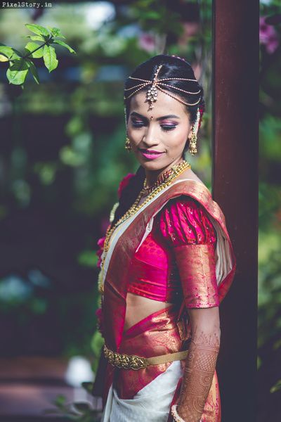 kannadiga wedding - Pixelstory.in Blouse Kanjivaram, Kanjivaram Blouse, Sleeve Saree Blouse, Yellow Sari, Telugu Bride, Beautiful Indian Wedding, Pattu Saree Blouse Designs, Best Blouse Designs, Half Sarees