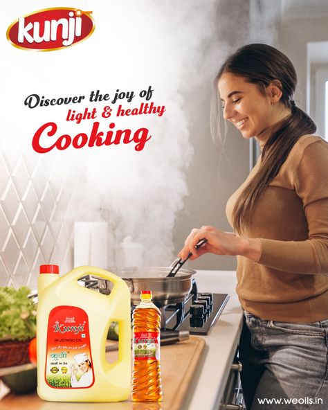 Kunji oil is a key to happiness and also great option for a delicious, light and healthy cooking for every meal.😍  www.weoils.in  #KunjiOils #KunjiMustardOil #Pure #Authentic #Healthy #GoodForHealth #StayHealthy #Natural #Mustard #MustardOil #Traditional #Trusted #PureOil #EnhanceTaste #EnjoyOilyFood #Generations #Fried #Samosa #pakora #light #Delicous #healthy  #Yummy #Favourite #Flavour #IndianSnack #EveryMeal Cooking Oil Social Media Design, Cooking Oil Social Media Post, Cooking Oil Ad, Cooking Oil Creative Ads, Magic Cook, Healthy Salt, Soap Packaging Design, Kitchen Background, Cosmetic Creative