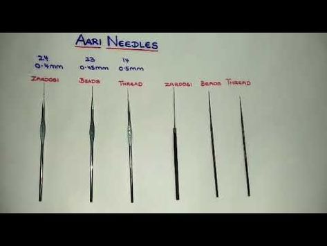 How to hold the Aari needle properly | know about aari needle | aari embroidery - YouTube | Sewing embroidery designs, Simple embroidery, Embroidery on clothes Aari Work Designs Pattern For Beginners, Types Of Aari Stitches, Wheat Bead Aari Work, Aari Basic Step By Step, Aari Class Syllabus, Aari Stitches Types List, Basic Aari Work For Beginners, Aari Work Materials Name List, Aari Work Tutorial For Beginners