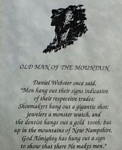 Old Man And The Sea Quotes, Old Mans Journey, Advice From A Mountain, Old Man Of Hoy Scotland, Old Man Of The Mountain, Gold Teeth, God Almighty, Old Men, New Hampshire