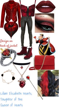 lizzie hearts | daughter of the queen of hearts Outfit | ShopLook Queen Of Hearts Outfit, Queen Of Hearts Halloween Costume, Descendants Clothes, Hearts Outfit, Queen Of Hearts Halloween, Alice In Wonderland Outfit, Lizzie Hearts, Disney Themed Outfits, Queen Of Hearts Costume