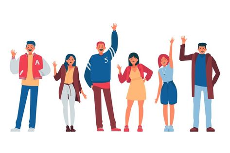 People waving hand illustration concept ... | Free Vector #Freepik #freevector #people #hand #wave #art Vector Illustration People, Waving Hand, Flat Design Illustration, Design Seeds, Vector Character, People Illustration, Flat Illustration, Illustration Character Design, Design Thinking