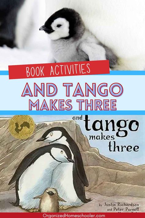 book activities and Tango Makes Three written in between a photo of a penguin chick and the cover of the book Tacky The Penguin Activities Free, Penguin Problems Book Activities, And Tango Makes Three, Pinguin Books, Penguin Adaptations, Elementary Books, Computational Thinking, Toddler Summer, Penguin Book