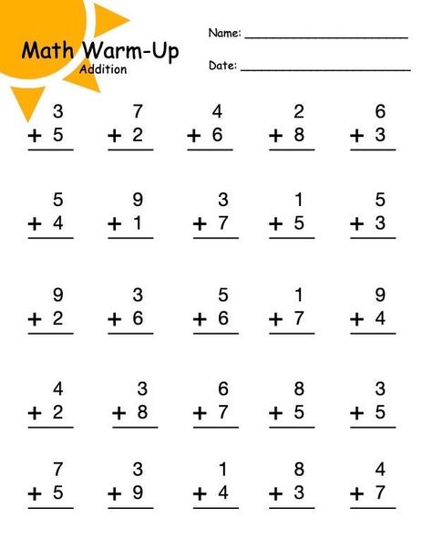 Math Learning Warm-Up Worksheet for Elementary Students. Use this quick, interactive mathematics worksheet for elementary students. Assign as homework for more learning or use in the classroom for an easy warmup. Digital download for reusability! Easy Math Worksheets, Math Fractions Worksheets, Printable Multiplication Worksheets, Kindergarten Math Worksheets Addition, Kindergarten Reading Activities, Math Sheets, Mathematics Worksheets, Math Learning, 1st Grade Math Worksheets