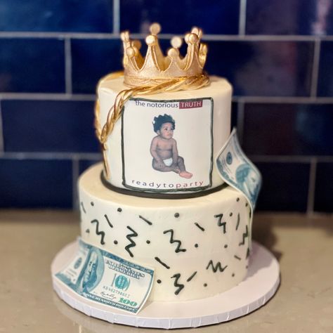 Notorious Big One Birthday Cake Smash, The Notorious One Birthday Party Cake, Notorious One Birthday Cake, Notorious Big One Birthday Cake, Notorious One Cake, Big One Cake, Notorious One Birthday, 1 Year Birthday Party Ideas, One Birthday Cake