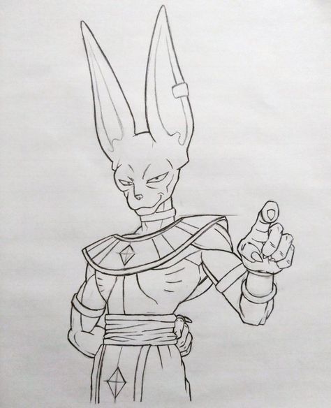 Lord Beerus Drawing, Beerus Sketch, Lord Beerus Tattoo, Beerus Drawing, Bills Dragon Ball, Dragonball Drawing, Realistic Tattoo Ideas, Dbz Tattoo, Lord Beerus