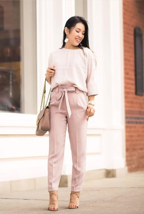 Pink Pants Women Outfit, Powder Pink Pants Outfit, Pale Pink Trousers Outfit, Pale Pink Pants Outfit, Blush Pink Pants Outfit, Light Pink Pants Outfit Work, Mauve Pants Outfit, Blush Pants Outfit, Light Pink Pants Outfit