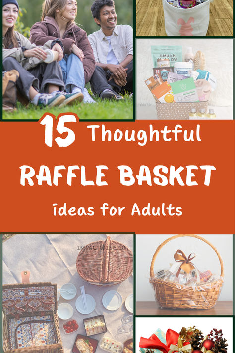 Raffle Basket Ideas for Adults Unique Auction Basket Ideas, Gender Neutral Gift Basket For Adults, Best Silent Auction Items, Wine Raffle Basket Ideas, Raffle Basket Ideas For Adults, Silent Auction Basket Ideas, Raffle Basket Ideas, Raffle Gift Basket Ideas, Spa Baskets