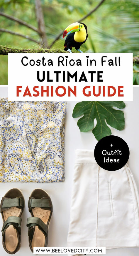 Wondering what to wear in Costa Rica this November? Pack lightweight, breathable clothes for the warm, tropical climate, but be prepared for the rainy season with a waterproof jacket and quick-dry outfits. Comfortable shoes are a must for exploring Fortuna or hiking in the rainforests. Whether you’re on a honeymoon or a vacation, this Costa Rica packing list ensures you stay stylish and practical. Don’t forget your swimsuit and sun protection for those beach days! #CostaRicaFashion Hiking Outfit Rainforest, Costa Rican Fashion, Hiking Outfit Costa Rica, Costa Rica Outfits Women, Rainforest Outfit, Costa Rica Outfit Ideas, Costa Rica Outfits, Costa Rica Fashion, Costa Rica Outfit