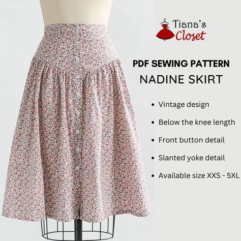 Paper To Print, Vintage Style Skirts, Skirt Pattern Free, Crochet Women, Free Pdf Sewing Patterns, Save The Earth, Crochet Summer, Skirt Patterns Sewing, Dress 2024