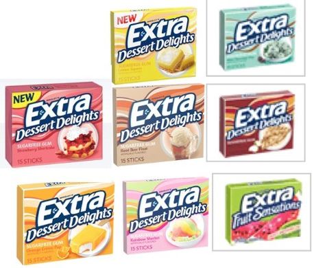 Extra Desserts Chewing Gum 5 Pack Mix (Combinations May vary): Amazon.co.uk: Grocery Extra Gum Flavors, Spearmint Gum, Extra Gum, Gum Flavors, Sugar Free Gum, Candy Drinks, All Candy, Ice Cream Candy, Mini Donuts