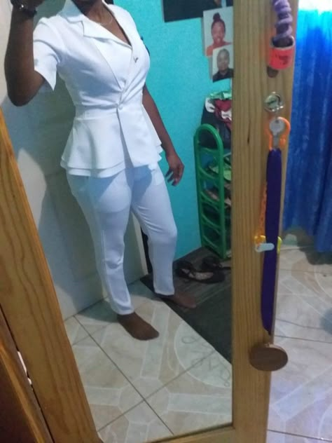 White Nursing Uniform Design, Nurses White Uniform Design, Nursing School Pinning Ceremony Outfit, Spa Receptionist Outfit, Nurses Dress Uniform Style, Nurses Uniform Designs Hospitals, Nurse Uniform Modern White, Nursing Uniform Design, White Nursing Uniform