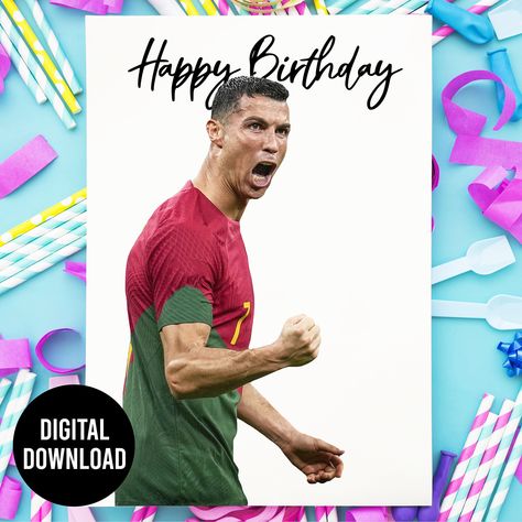 Ronaldo Birthday Card Digital Download Cristiano Ronaldo Card Birthday Gift Ronaldo Birthday Card Soccer Birthday Party Card Printable Cr7 Birthday, Happy Birthday Ronaldo, Hbd Ronaldo, Happy Birthday Cr7 Cristiano Ronaldo, Ronaldo Printable, Ronaldo Fifa Card, Ronaldo Birthday, Happy Birthday Calligraphy, Soccer Birthday Parties