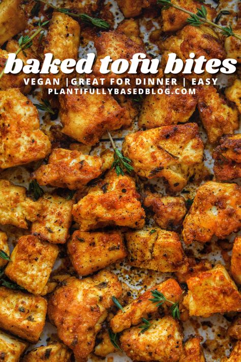 Tofu Bites, Tofu Recipes Healthy, Maria Martin, Tofu Recipes Vegan, Tofu Dishes, Baked Tofu, Quick And Easy Dinner, Tofu Recipes, Vegan Condiments