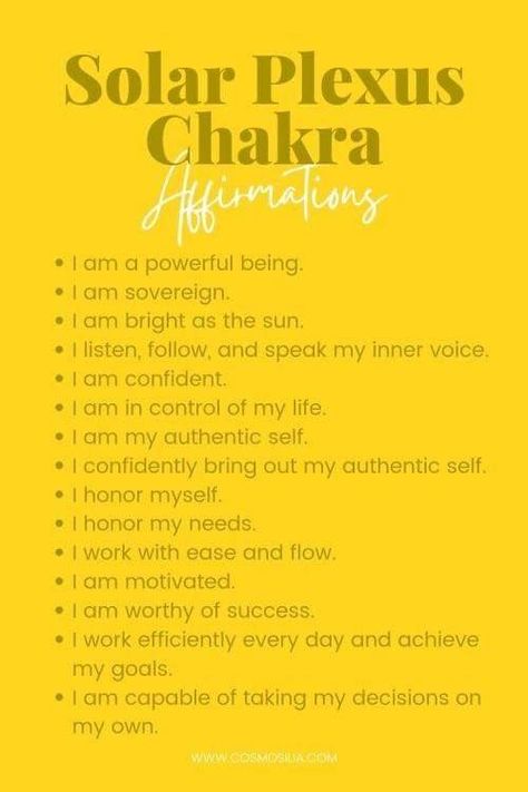 Solar Plexus Chakra Healing, The Solar Plexus Chakra, Third Chakra, Chakra Healing Meditation, Manipura Chakra, Chakra Health, Chakra Affirmations, Healing Affirmations, Energy Healing Spirituality