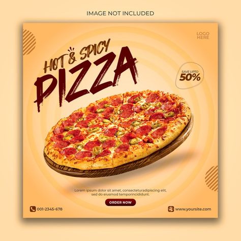 Pizza Ads, Pizza Promo, Pizza Post, Pizza Menu Design, Fast Food Pizza, Pizza Store, Pizza Vector, Pizza Poster, Organic Food Store