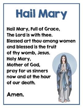 Hail Mary Poster for classrooms, church, or homeschool! Catholic Educational Resources  {Faith Hope Love Learn} Prayer For Good Luck, Matching Posters, Store Artwork, Prayer Poster, Hail Mary Prayer, Catholic Prayers Daily, Novena Prayers, Prayer Time, Homeschool Room