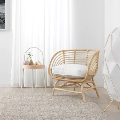 Ikea Buskbo, Ikea Armchair, Ikea Desk Hack, Hack Ikea, Parlor Chair, Wicker Armchair, Ikea Finds, Ikea Catalog, Desert Living