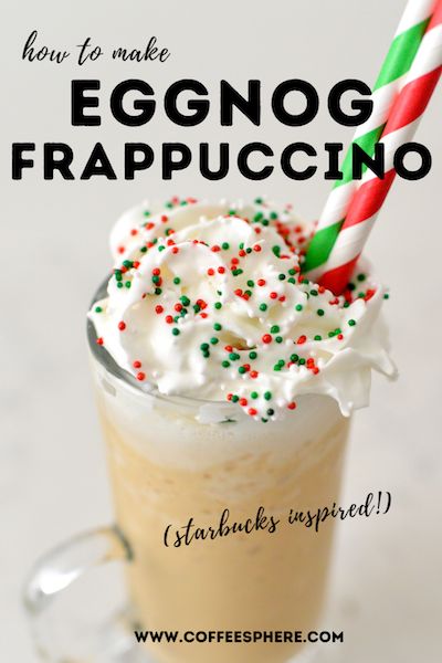 Eggnog Frappuccino, Christmas Frappuccino, Frappe Drinks, Eggnog Smoothie, Eggnog Coffee, Copycat Drink Recipes, How To Make Eggnog, Frappuccino Starbucks, Night Oats