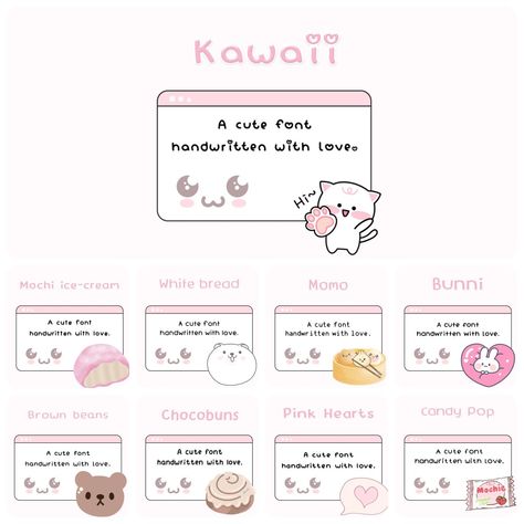 Cute fonts, Kawaii Kawaii Fonts, Kawaii Font, Text Website, Cute Text Symbols, Text Symbols, Candy Pop, Font Packs, Kids Mood, Gacha Stuff