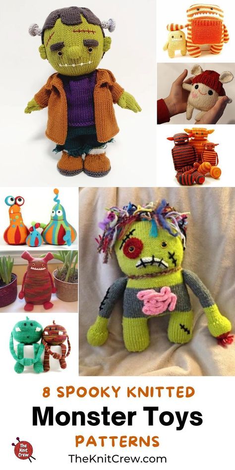 8 Spooky Knitted Monster Toy Patterns For Halloween. 8 Spooky Knitted Monster Toy Patterns For Halloween curated by The Knit Crew. Knitted Monster Pattern Free, Halloween Knitting Patterns Free, Knit Monster, Yarn Monsters, Halloween Knitting Patterns, Halloween Knitting, Cute Tooth, Monster Toys, Halloween Monster