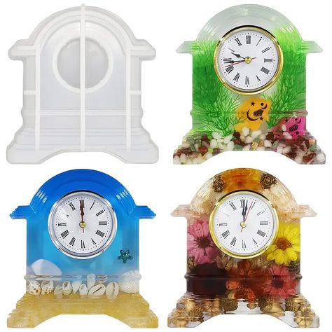 Resin Clock Molds, Table Clock Mold For Resin, Mantel Silicone Molds Kit For Epoxy Resin Casting, Diy Home Decor Christmas Gift With 2 Clock Faces - Temu Diy Jewelry Tray, Resin Clock, Clock Faces, Different Design Styles, Mold For Resin, Home Decor Christmas Gifts, Mold Kit, Silicone Resin, Casting Resin Molds