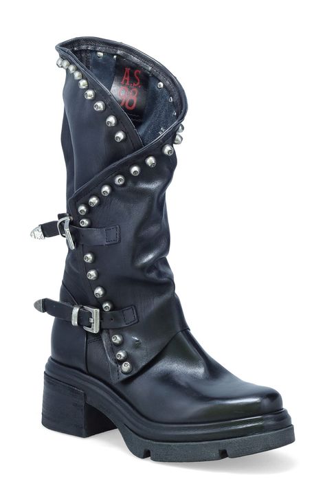 Boots 2024, 2024 Wishlist, Lit Shoes, Studded Boots, Motorcycle Women, Jewelry Outfit, Motorcycle Boots, Shoe Print, Cool Boots