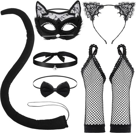 Cat costume adult women can easily match with many other Halloween clothes and outfits, improving your style, adding attractiveness to your look and making you be the center of the crowd. The color and style of cat Halloween costumes are suitable for the Halloween festival, you can quickly integrate into the Halloween party and feel the festive atmosphere with these accessories. Cat Costumes Women, Black Cat Costume For Women, Cat Costume For Women, Choker With Bell, Cat Girl Costume, Black Cat Costume, Black Cat Cosplay, Gloves Lace, Black Cat Costumes