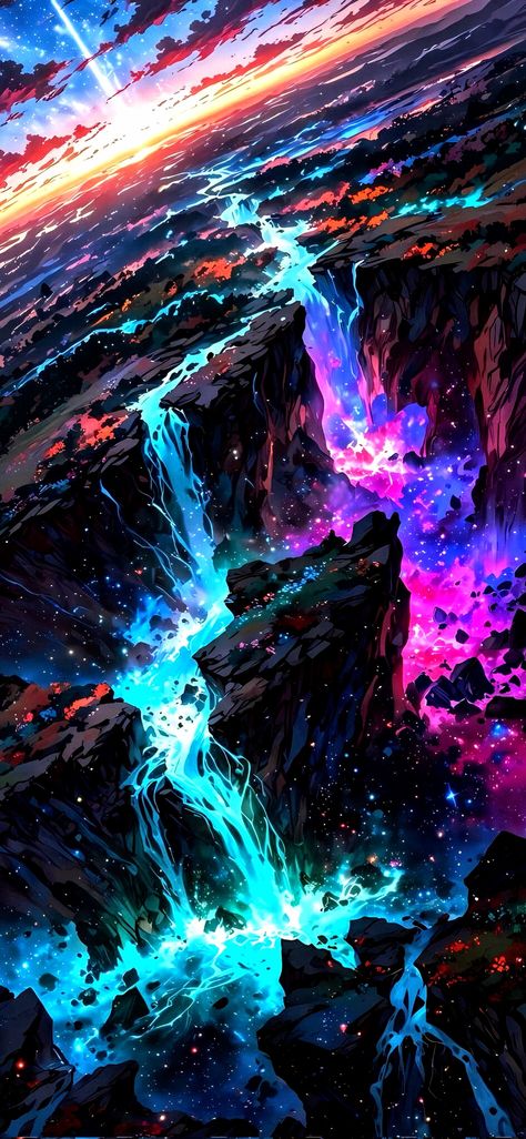 Anime Sky Wallpaper, Galaxy Artwork, Whatsapp Wallpapers Hd, الفن الرقمي, Space Phone Wallpaper, Dreamy Artwork, Sky Wallpaper, Anime Jujutsu Kaisen, Mystical World