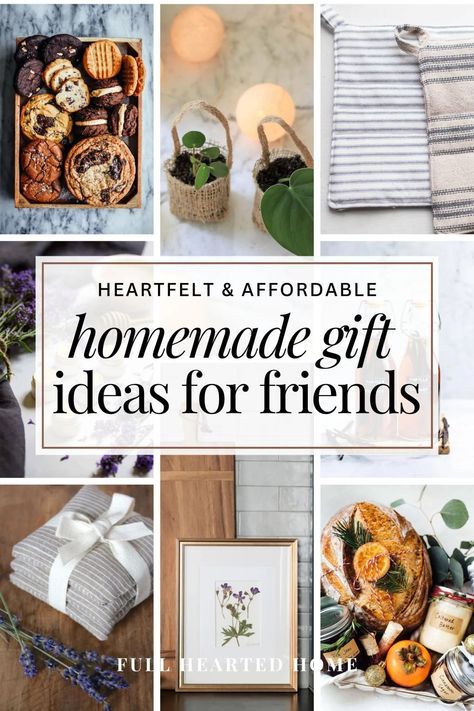 Homemade Gift Ideas for Friends (Homebody Inspired) - Full Hearted Home Thoughtful Diy Christmas Gifts, Homemade Homestead Gifts, Homemade Gift Ideas For Friends, Friend Appreciation Gifts, Diy Gifts For Grandparents, Homemade Xmas Gifts, Homemade Gifts For Friends, Homemade Gift Baskets, Homemade Gift Ideas