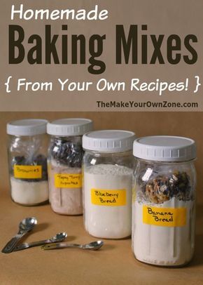 Homemade Baking Mixes - here's the simple method I use to make your own baking mixes from recipes that are already your favorites Homemade Baking Mixes, Baking Mix Recipes, Weight Watcher Desserts, Homemade Dry Mixes, Homemade Baking, Homemade Pantry, Diy Spices, Cake Chocolat, Mason Jar Meals