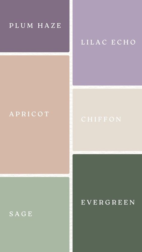 Green Earthy Palette, Olive And Lilac Color Schemes, Colour Palette With Sage Green, Sage Green And Lilac Color Palette, Lilac And Beige Bedroom, Lilac Green Color Palette, Earth Tone Pastel Color Palette, Earthy Purple Color Palette, Sage Green And Lilac Bedroom