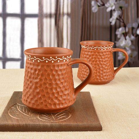 StyleMyWay Handcrafted Ceramic Milk Mugs Perfect to serve coffee, tea or milk. Portuguese Aesthetic, Traditional Indian Houses, Clay Cookware, Pottery Plant Pots, Indian Houses, Mexican Kitchen Decor, Terracotta Pottery, Mexican Kitchen, Mexican Kitchens