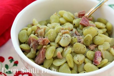 Deep South Dish: 2016 Lima Beans And Ham, Baby Lima Beans, Beans And Ham, Lima Bean Recipes, Deep South Dish, Salt Pork, Ham Hock, Comfort Food Southern, Lima Beans