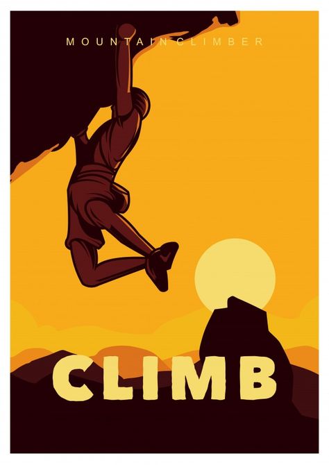 Climb rock climbing illustration Premium... | Premium Vector #Freepik #vector #man #sports #mountain #sun Rock Climbing Illustration, Climbing Illustration, Climbing Art, Eminem Songs, Pride Rock, Procreate Ipad Art, Climbing Gym, Outdoor Climbing, Good Morning Friends Quotes