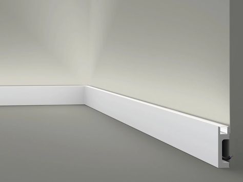 Polystyrene skirting board with indirect LED lighting IL10 WALLSTYL® by NOËL & MARQUET Skirting Boards, Chair Rail, White Acrylics, Making Room, Price List, Lighting Collections, Led Lighting, Led Lights, Branding Design