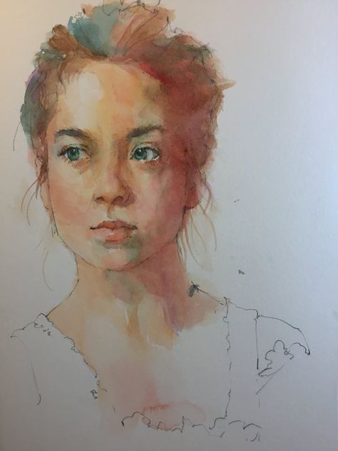 Pam Wenger  7 day challenge Girl With Blue Eyes, Watercolor Face, 7 Day Challenge, Pastel Portraits, Watercolor Lessons, Oil Painting Portrait, Watercolor Portrait, Watercolor Artists, Paintings I Love