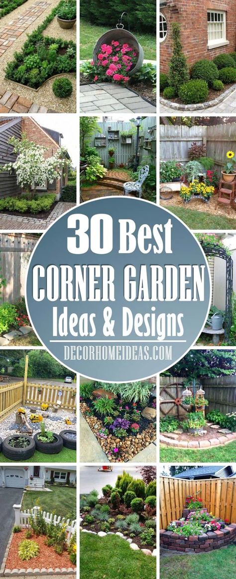 Corner Landscaping, Corner Garden Ideas, Small Backyards, Small Front Gardens, Small Yard Landscaping, Tattoo Plant, Garden Nook, Front Yard Garden Design, Corner Garden